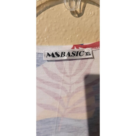 MSBASIC Short Sleeve Tropical Floral V Neck Summer Midi Dress XL - Picture 5 of 11